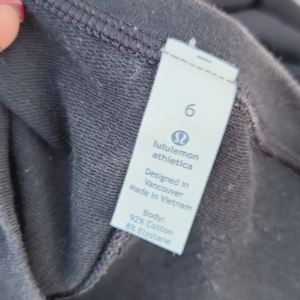 Lululemon A Cut Above Short Sleeve Crewneck Slit Sweatshirt Black 6
